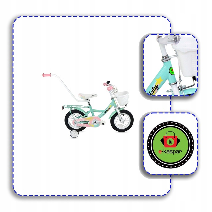 ROWER DZIECIĘCY ROWEREK 12 cali DLA DZIEWCZYNKI KOSZYK + PROWADNIK GRATIS