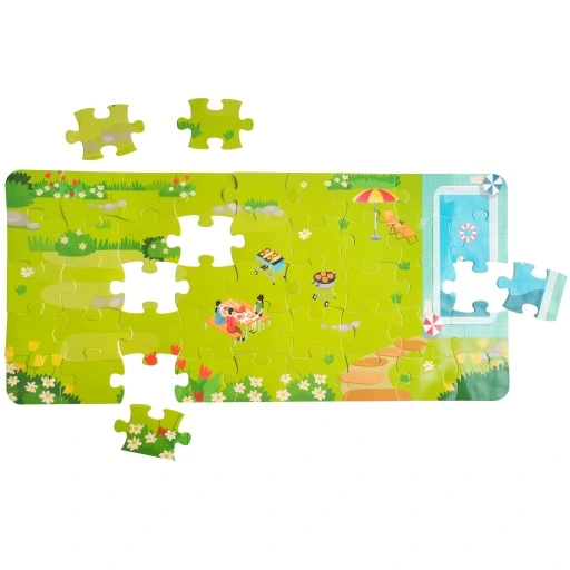 DUŻY DREWNIANY DOMEK DLA LALEK MEBLE + LALKI + LED