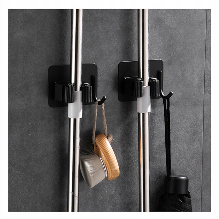 WIESZAK ścienny na Ręcznik Mop Miotła 4 SZTUKI Uchwyt do Łazienki i