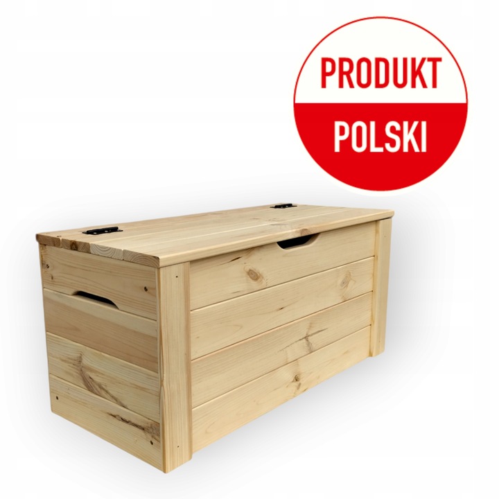 Skrzynia Kufer drewniany XL 80x37x40 ławka pojemnik ze schowkiem