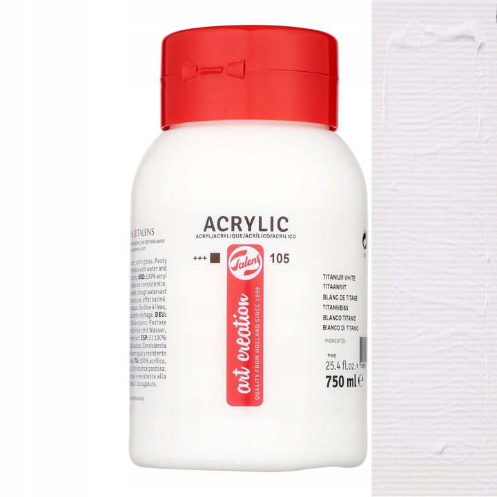 Farba akrylowa 750ml Titanium White TALENS ART CREATION 105