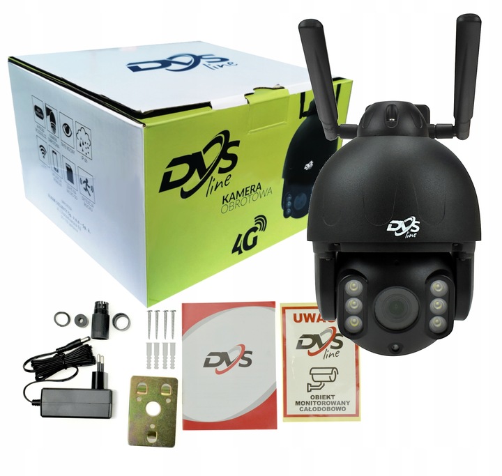 ZEWNĘTRZNA KAMERA NA KARTĘ SIM GSM LTE OBROTOWA 5MPX DUALNE DOŚWIETLENIE