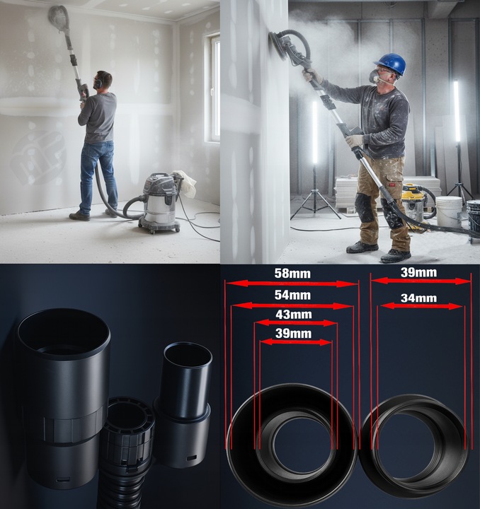 SZLIFIERKA ŻYRAFA GIPSU GŁADZI ŚCIAN TYNKÓW LED WALIZKA Majster PRO