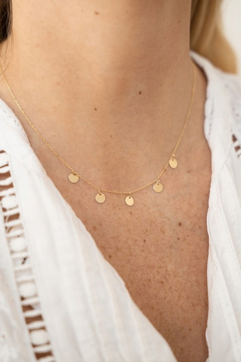 ZŁOTY NASZYJNIK CHOKER CELEBRYTKA KÓŁKA GRAWER 333