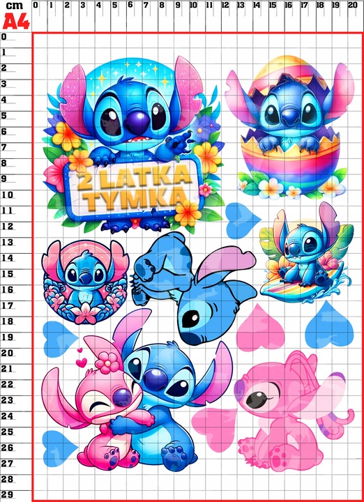 MEGA ZESTAW WYDRUK CUKROWY LILO I STITCH STICH STICZ OPŁATEK NA TORT WZORY