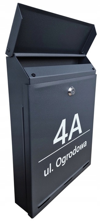 Skrzynka na listy Pocztowa A4 z Napisem, ANTRACYT, CZARNY -kolory