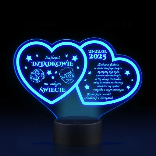 Prezent Dzień Babci i Dziadka Statuetka lampka LED