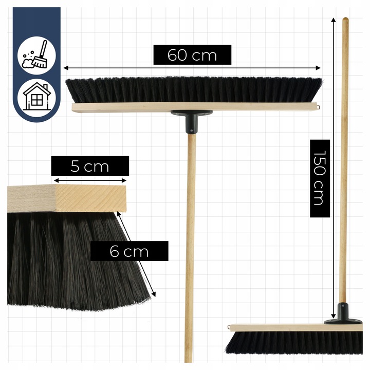 MIOTŁA SZCZOTKA 60 ULICÓWKA PCV ZAMIATACZ ZMIOTKA DO ZAMIATANIA Z