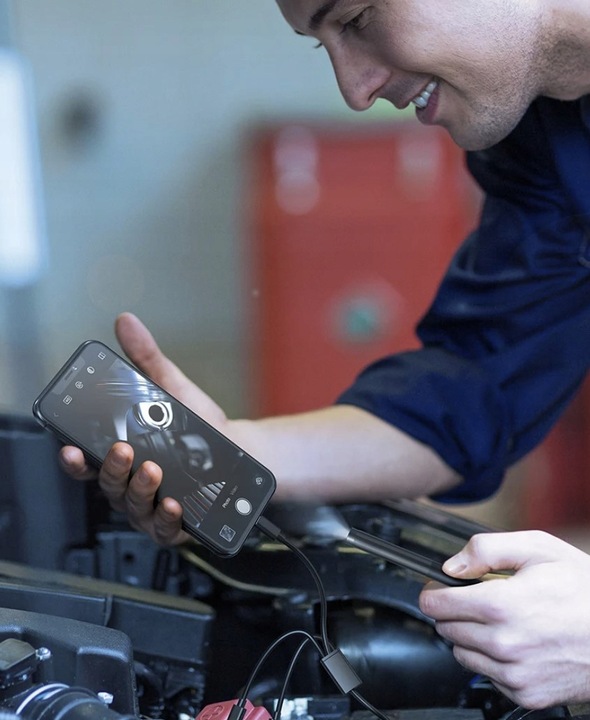 KAMERA INSPEKCYJNA ENDOSKOP DO TELEFONU 2M WIFI USB ENDOSKOPOWA ANDROID IOS