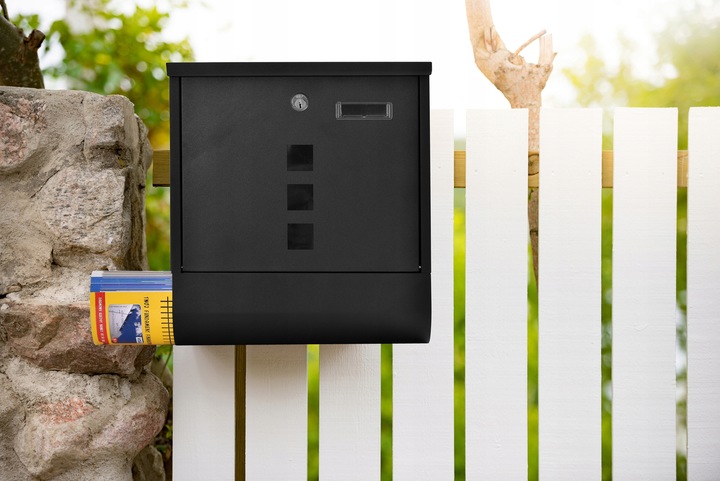 SKRZYNKA NA LISTY GAZETY POCZTĘ OGORDZENIE DO DOMU POCZTOWA CZARNA