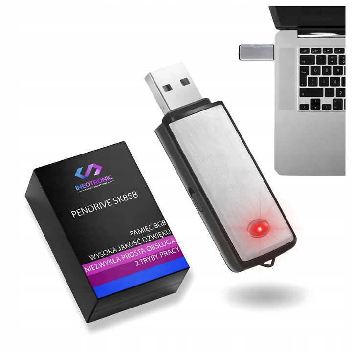 MINI DYKTAFON SZPIEGOWSKI PODSŁUCH PENDRIVE DYSKRETNY REJESTRATOR USB