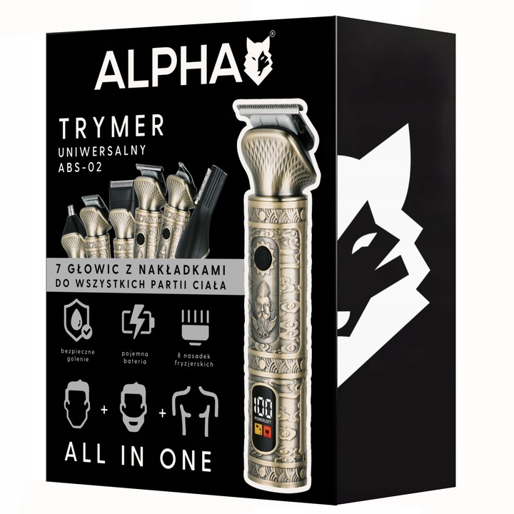 Trymer Alpha Maszynka 7w1, Golarka Do Brody, Do Ciała