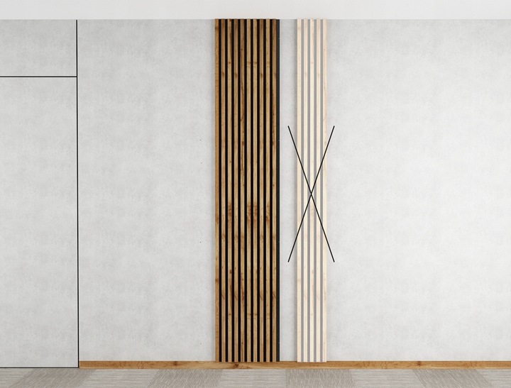 LAMELE ŚCIENNE CZARNE NA PŁYCIE CZARNEJ 510x2750mm