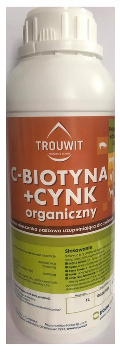 TROUWIT Biotyna + Cynk Organiczny 1 L włos kopyta