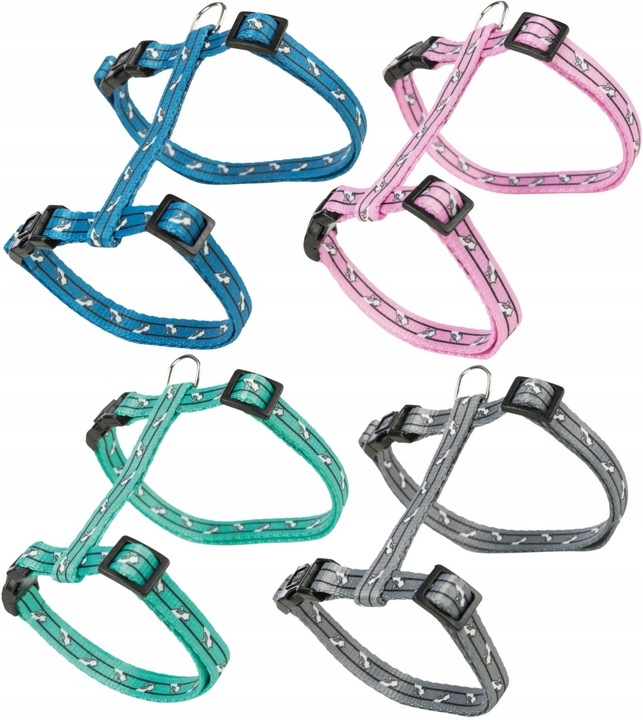 SZELKI REGULOWANE BEZUCISKOWE DLA KOTA + SMYCZ