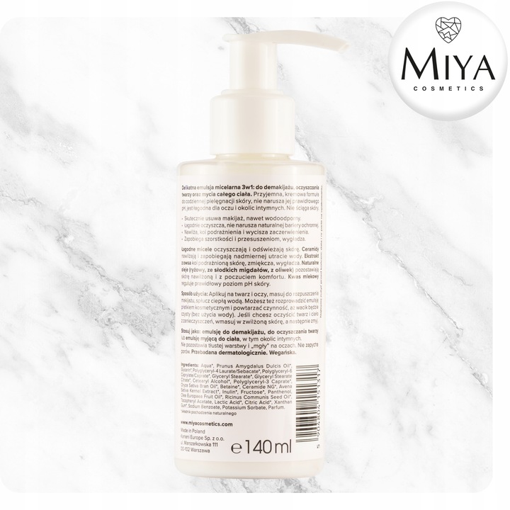 Emulsja Micelarna do Demakijażu i Oczyszczania Twarzy Wielozadaniowa 140 ml