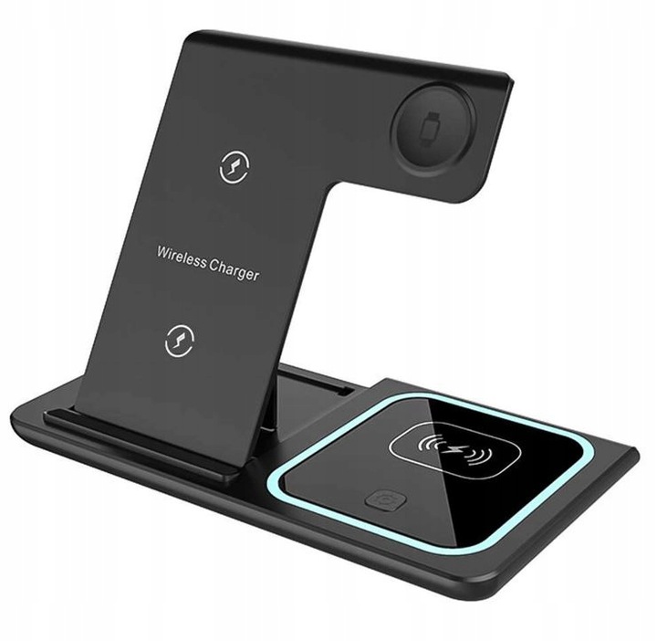 Ładowarka Indukcyjna Stacja Dokująca Apple Iphone AirPods Qi USB 3w1 LED