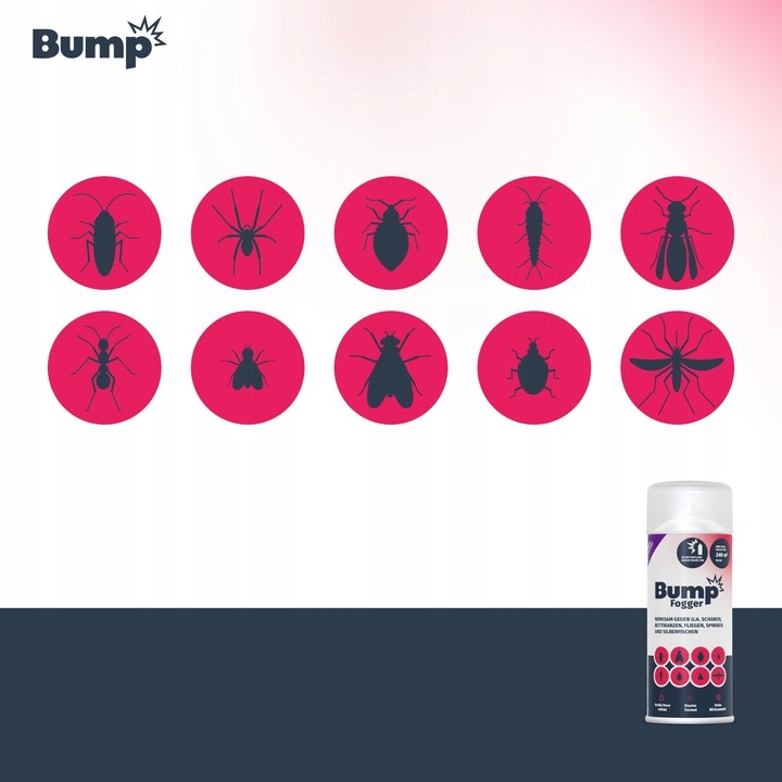 BUMP FOGGER Bomba dymna na pluskwy mole pchły karaluchy rybiki owady