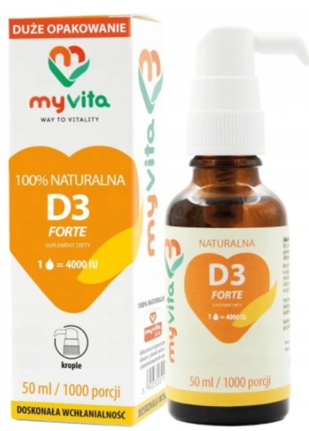 MyVita Witamina D3 forte 4000j.m KROPLE 50 ML + GRATIS