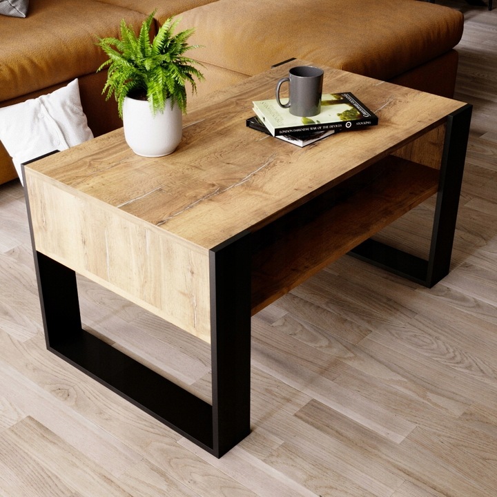 Stolik kawowy KARO ława loft retro Dąb Egger stół