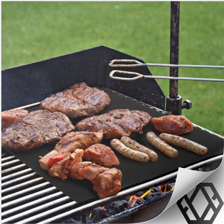 12x MATA DO GRILLA TEFLONOWA PODKŁADKA DO PIECZENIA TACKA WIELORAZOWA