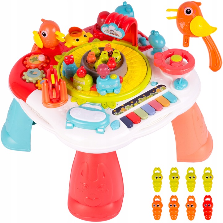 STOLIK EDUKACYJNY INTERAKTYWNY PIANINKO CIUCHCIA PIANINKO BĘBENEK PTASZEK