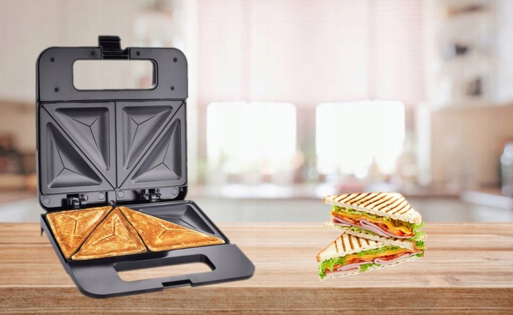 OPIEKACZ TOSTER DO KANAPEK TRÓJKĄTÓW TOSTÓW CHLEBA SANDWICH NON STICK