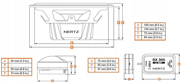HERTZ DSK165.3 Głośniki 165mm I System Odseparowany + Tweetery +