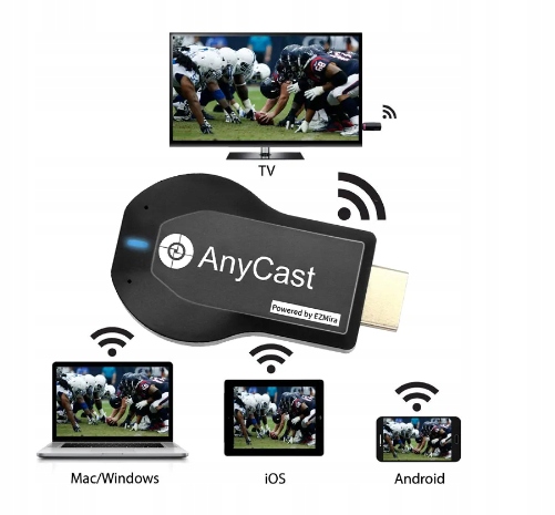 ADAPTER DO TELEWIZORA STREAMING DONGLE SMART HDMI WIFI DLNA ANYCAST AIRPLAY