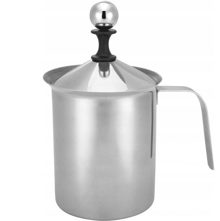 SPIENIACZ DO MLEKA RĘCZNY STALOWY GARNEK UBIJAK 400 ML