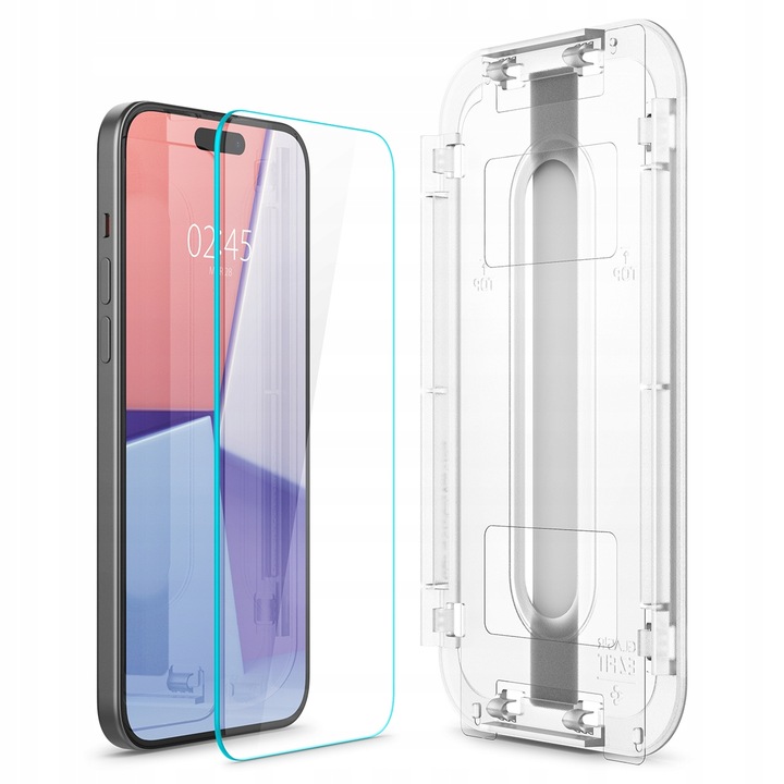 Szkło hartowane Spigen do iPhone 15 Pro, do etui, 2 sztuki, aplikator