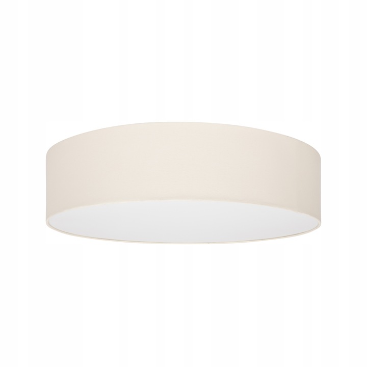 Plafon kremowy ecru duży 50cm abażur tkanina plexi 3xE27 do sypialni