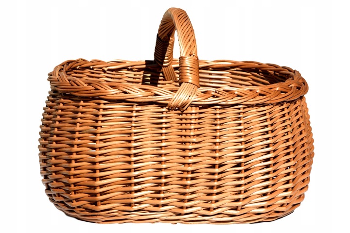Duży wiklinowy KOSZ na grzyby zakupy KOSZYK piknik