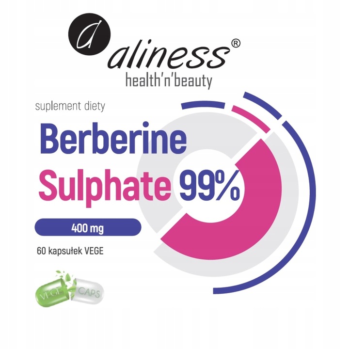 Aliness BERBERINE SULPHATE 99% 400mg Berberyna 60k