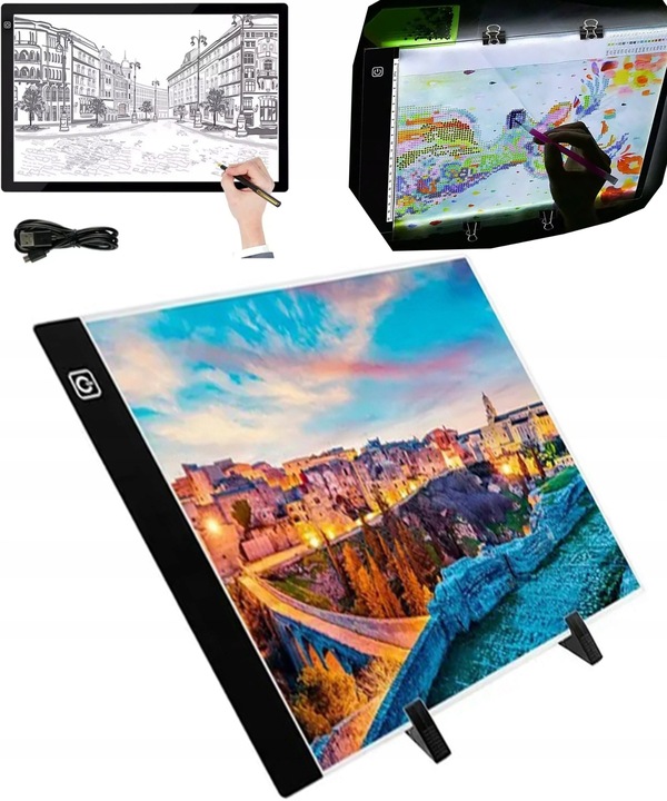 Tablet graficzny Deska Kreślarska do Rysowania dla Dzieci LED A4 Kalka