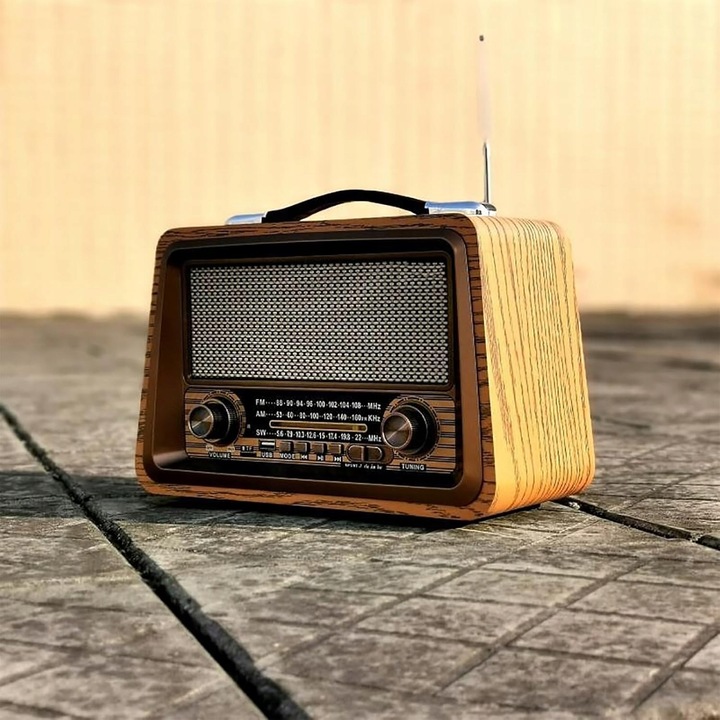 RETRO RADIO SIECIOWO BATRYJNE PRZENOŚNE BLUETOOTH AKUMULATOROWE FM AM