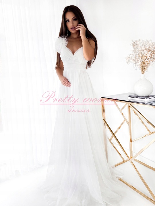 BIAŁA SUKIENKA ślubna cywilny wesele druhny S