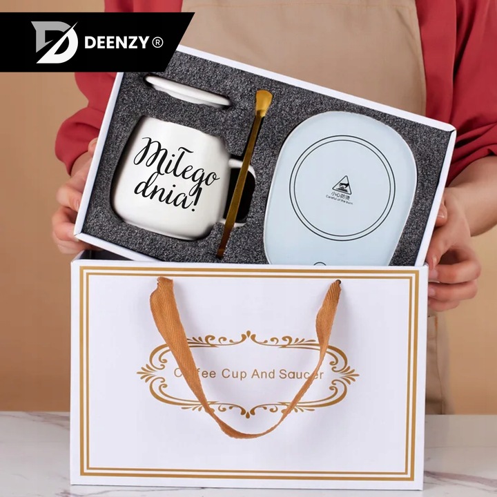 PODGRZEWACZ DO KUBKA KAWY HERBATY ZESTAW 5w1 Kubek z Podgrzewaczem +