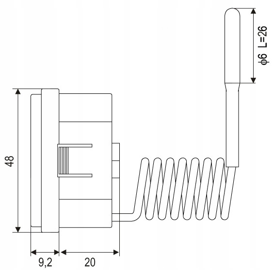 TERMOMETR ANALOGOWY TARCZOWY Z SONDĄ 0-120C TPM03K