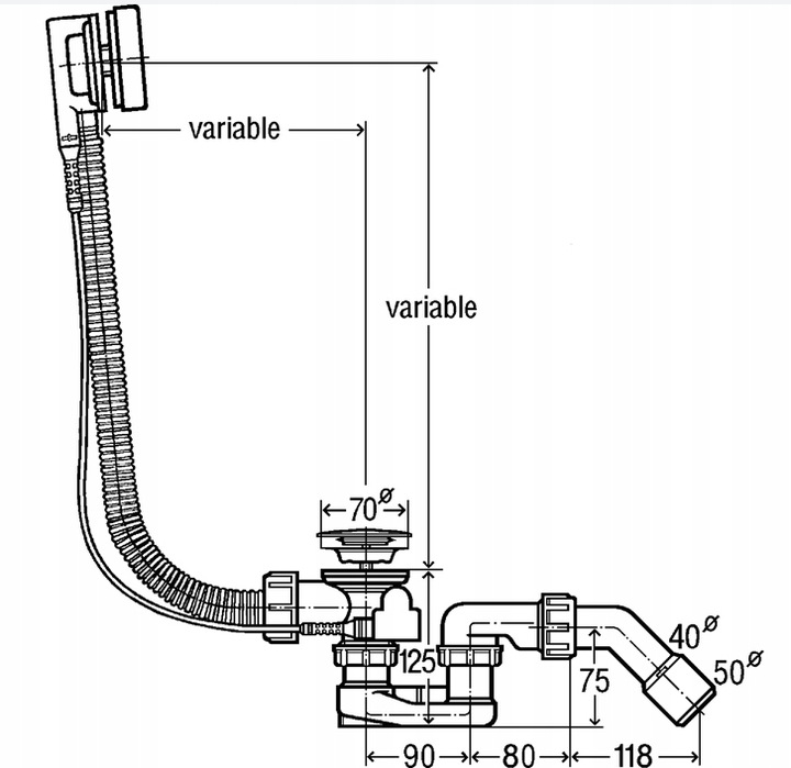 VIEGA syfon wannowy SIMPLEX 495121