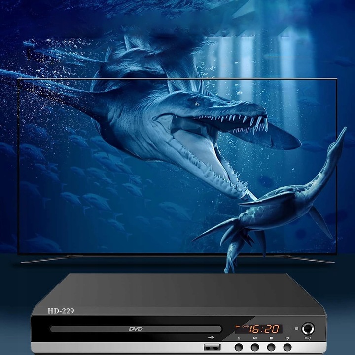 DVD PLAYER Z HDMI AV USB 1080P SYSTEM PAL/NTSC PODWÓJNE WEJŚCIA MIKROFONOWE