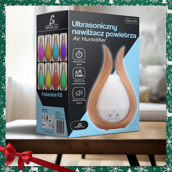 NAWILŻACZ POWIETRZA DYFUZOR ZAPACHOWY AROMATERAPIA LAMPKA NOCNA DLA