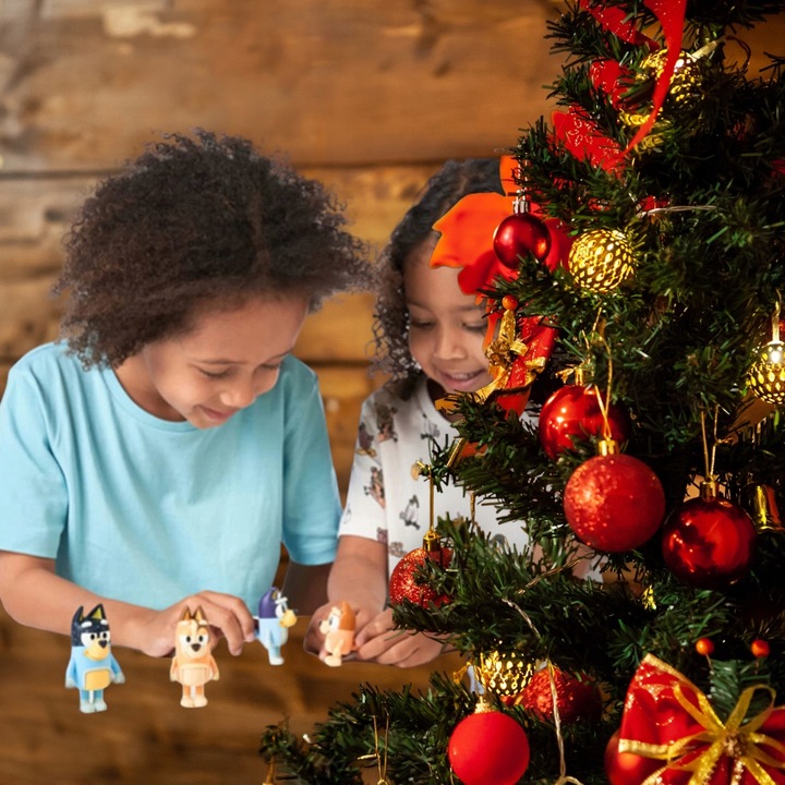 Zestaw Figurek z Bajki BLUEY & FAMILY RODZINA BINGO RADOSNA ZABAWA 4 SZT