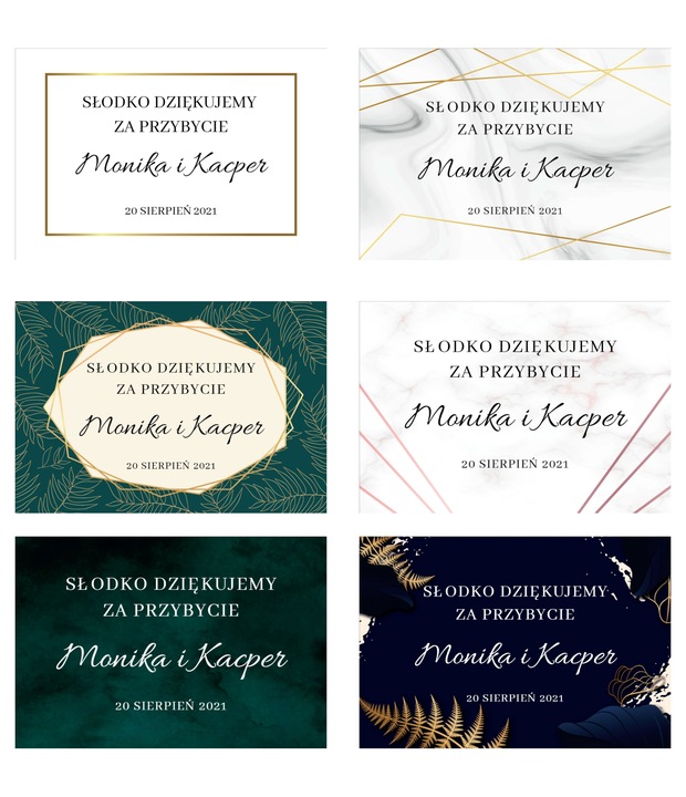 45 sztuk Naklejki okolicznościowe weselne chrzest komunia mix wzorów