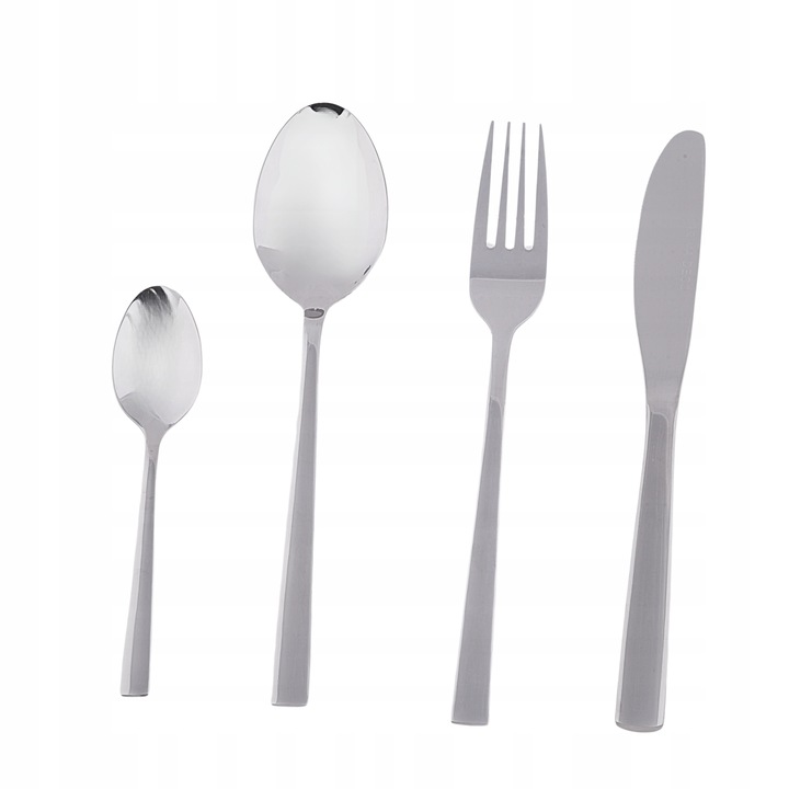 KOMPLET SZTUĆCÓW STALOWYCH NA 6 OSÓB ZESTAW 24EL. SREBRNE ZASTAWA