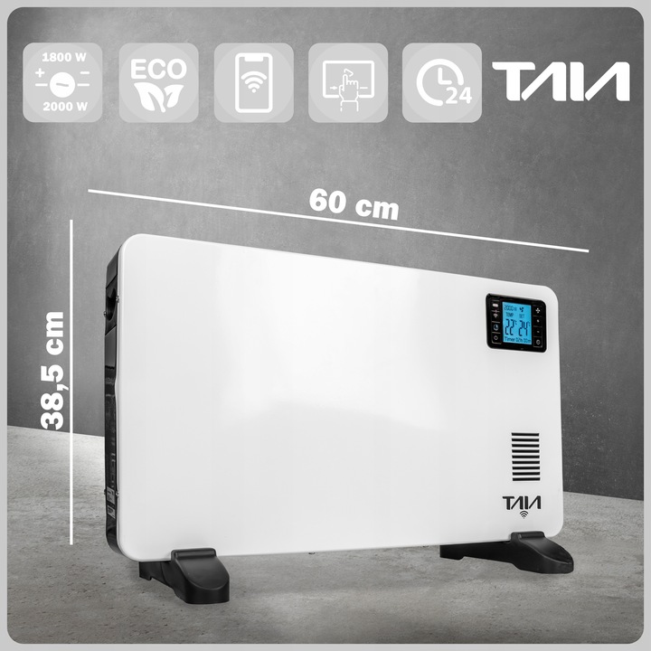 GRZEJNIK ELEKTRYCZNY KONWEKTOROWY TERMOSTAT FARELKA MOC 2000W WIFI 4