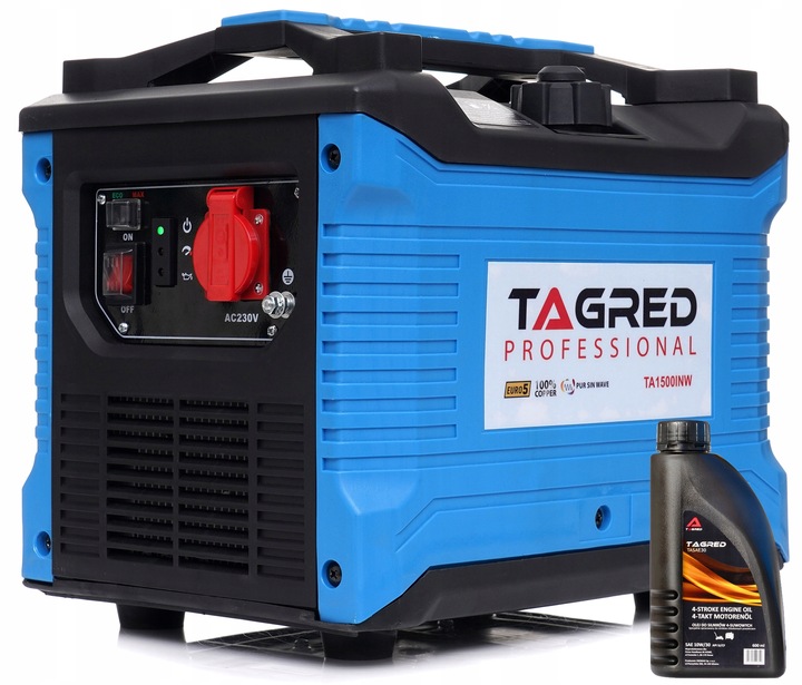 AGREGAT PRĄDOTWÓRCZY GENERATOR PRĄDU 1200W MIEDZIANA PRĄDNICA + OLEJ