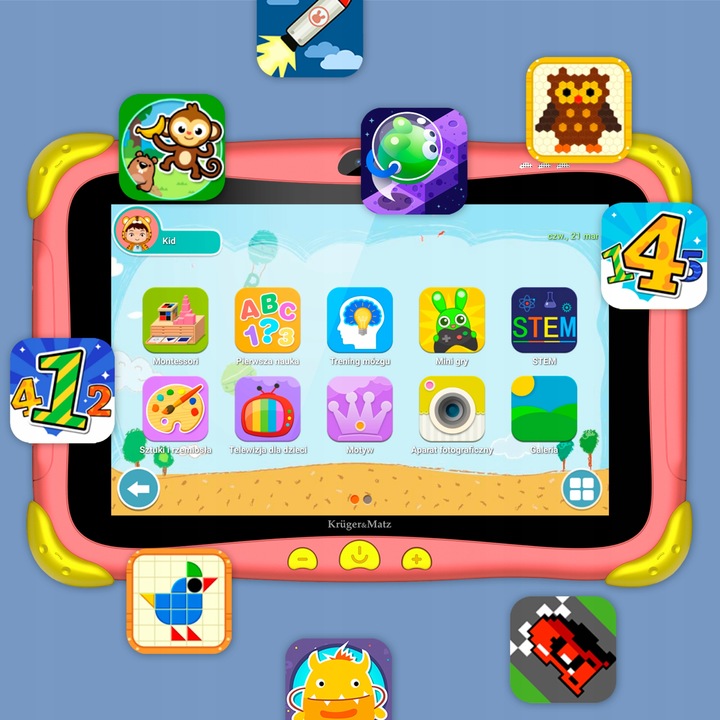 Tablet dla dzieci edukacyjny Kruger&Matz 8" FUN 808 3/32GB WiFi Android 13