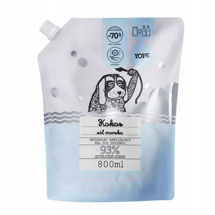 YOPE Żel pod prysznic Kokos i Sól Morska Refill 800ml