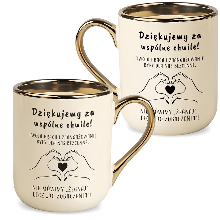 KUBEK W PUDEŁKU PREZENT POŻEGNANIA ODEJŚCIA DLA KOLEŻANKI PRACY SERCE Z RĄK